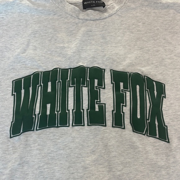 White Fox Decade Classics Varsity Oversized Tee Grey Marle Women's Size L / XL - Picture 3 of 10